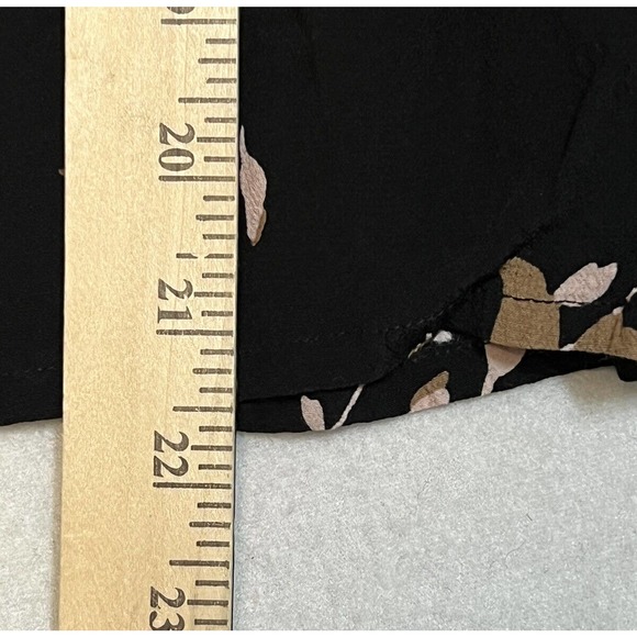 BODEN Women Top Size 4 Black Brown Pink Floral Keyhole Blouse Long Sleeve - Picture 4 of 9